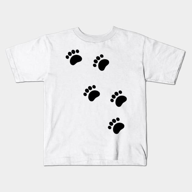 Animal Tracks Paw Prints Kids T-Shirt by Daily Design